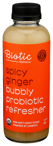 Organic Spicy Ginger Bubbly Probiotic Refresher - 15.2 FO