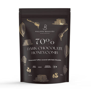 Philippe Beaulieu Honeycomb toffee covered with 70% Dark Chocolate 
