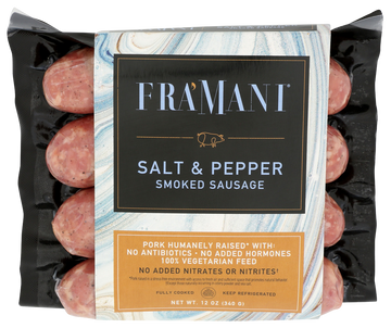 Fra Mani Salt & Pepper Smoked Sausage - 12 OZ
