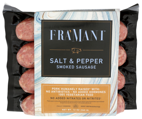 Fra Mani Salt & Pepper Smoked Sausage - 12 OZ