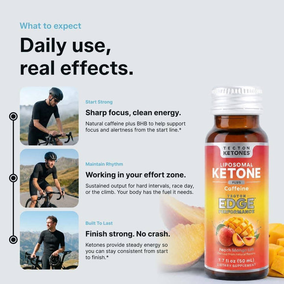 Tecton Ketones - Performance Shot + Caffeine: Peach Mango Lift