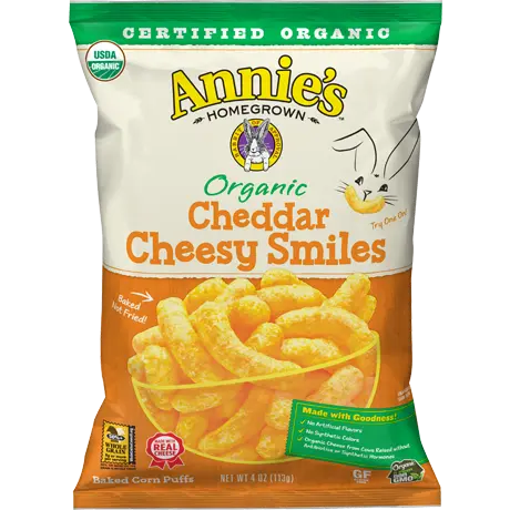 Organic Cheddar Cheesy Puffs - 4 OZ