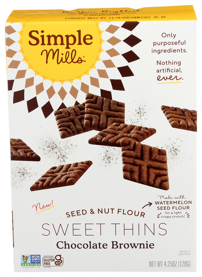 Simple Mills Chocolate Brownie Sweet Thins - 4.25 OZ