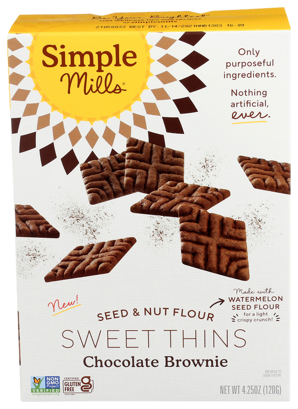 Simple Mills Chocolate Brownie Sweet Thins - 4.25 OZ