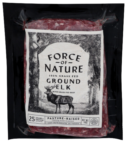 Force of Nature Grass fed Ground Elk - 14 OZ