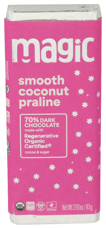 Magic Smooth Coconut Praline Dark Chocolate Bar - 2.93 OZ