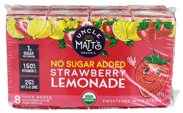 Uncle Matts Organic Strawberry Lemonade Juice Box - 8 PK