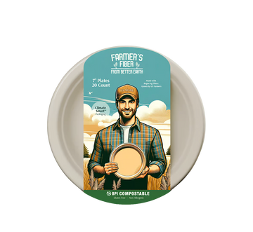 7″ Round Compostable Plate - 20 CT