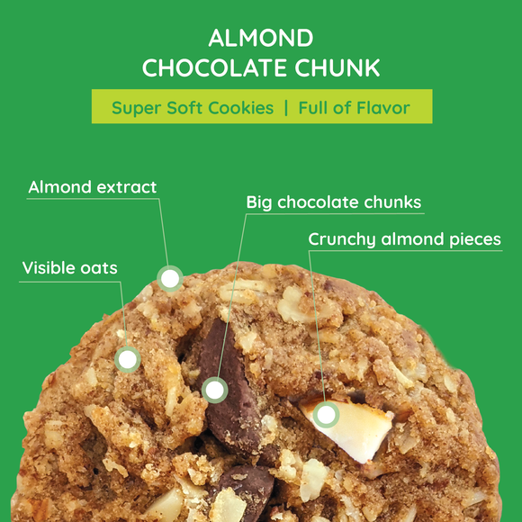 Almond Chocolate Chunk Cookies - Individually Wrapped
