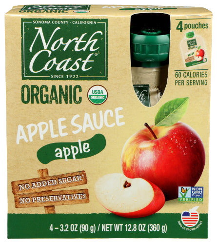 North Coast Organic Applesauce Pouch - 4Pk