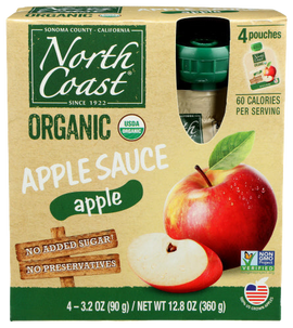 North Coast Organic Applesauce Pouch - 4Pk
