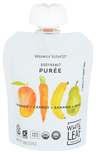 White Leaf Provision Mango, Carrot, Banana & Pear Baby Food - 3.17 OZ