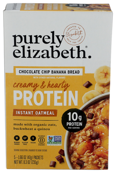 Purely Elizabeth Chocolate Chip Banana Bread Instant Oatmeal - 8.3 OZ