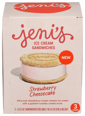 Jenis Strawberry Cheesecake Ice Cream Sandwich - 10.5 OZ
