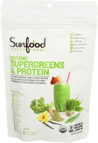 Organic Supergreens & Protein Powder - 8 OZ