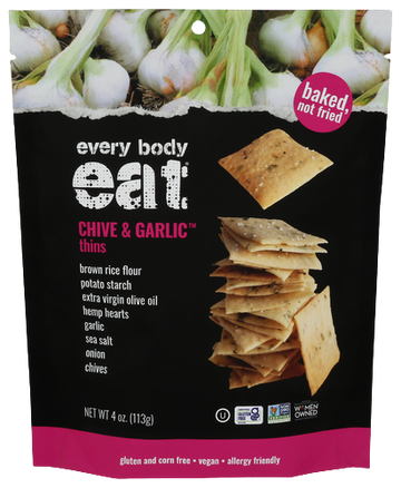 Every Body Eat Chive & Garlic Thins - 4 OZ