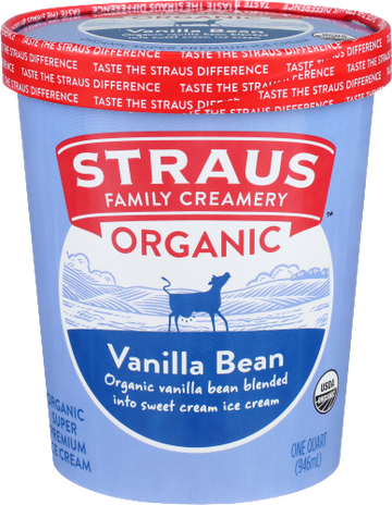 Straus Vanilla Bean Ice Cream - 1 QUART