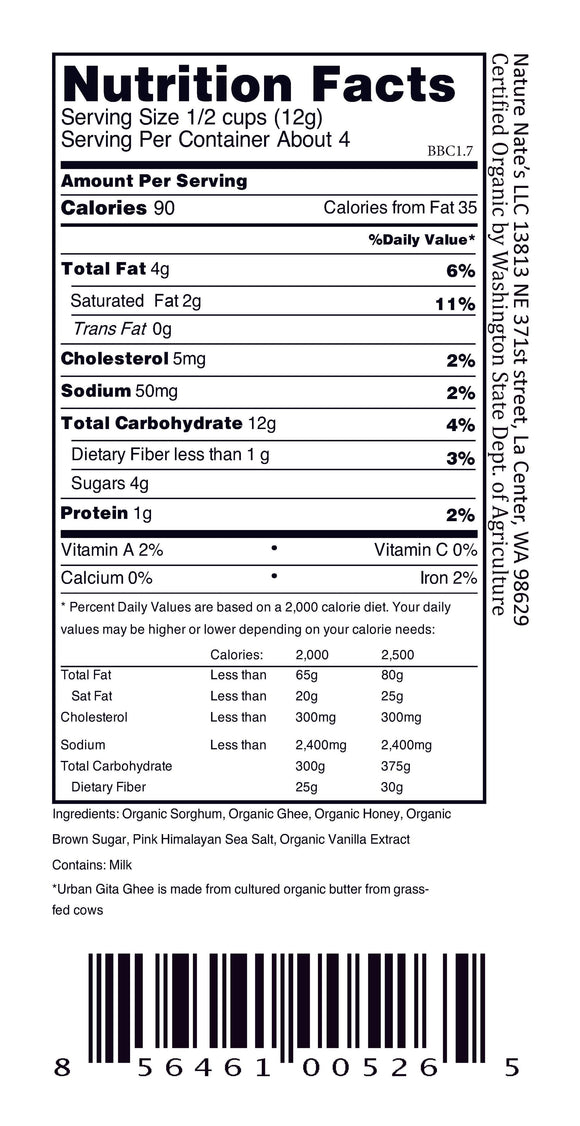 Organic Popped Sorghum Brown Butter Caramel: 4.3 oz