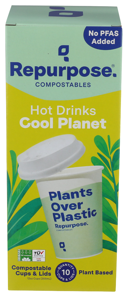 Repurpose 12 OZ Cup + Lid Set - 10 PC