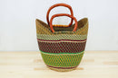 Large Multicolor Tote Basket Bag-5