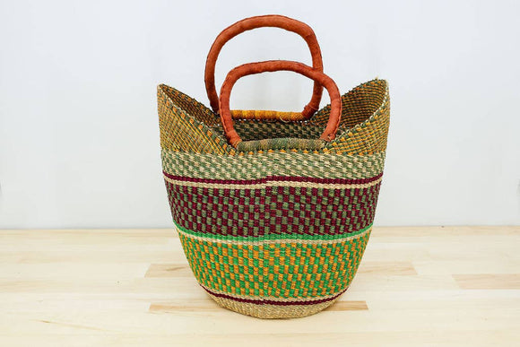 Large Multicolor Tote Basket Bag
