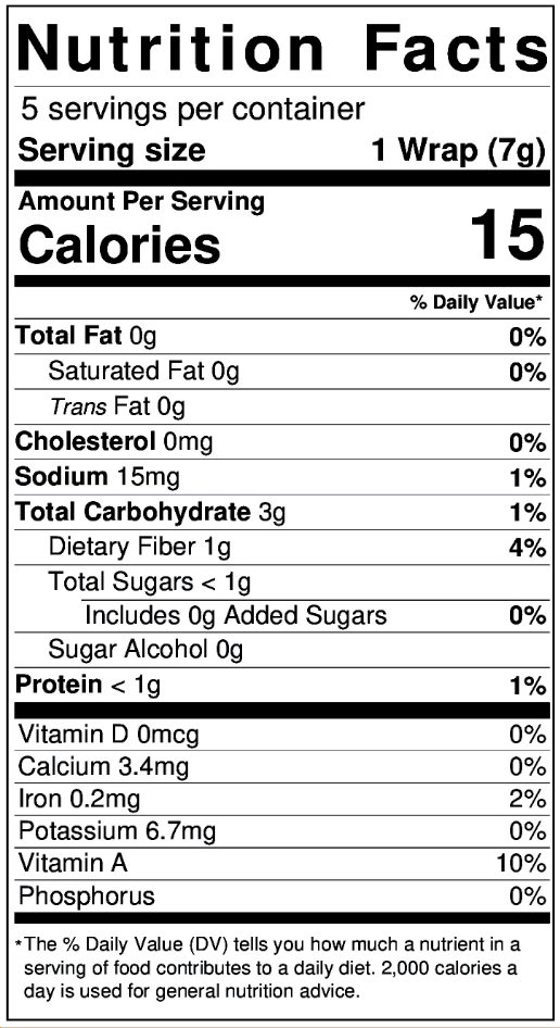 Carrot Ginger - 5pk Sushi Wraps