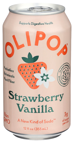 Olipop Strawberry Vanilla Sparkling Tonic - 12 FO