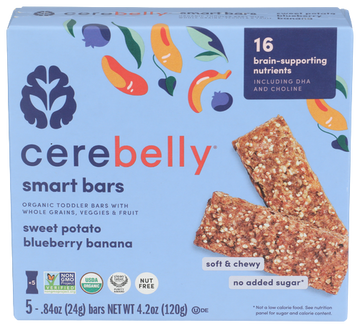 Cerebelly Sweet Potato, Blueberry & Banana Smart Bars - 4.2 OZ