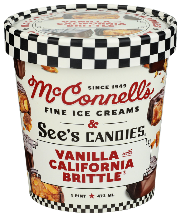 McConnell's Vanilla California Brittle Ice Cream - PINT
