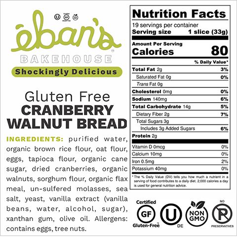 Gluten-Free Cranberry Walnut Bread
