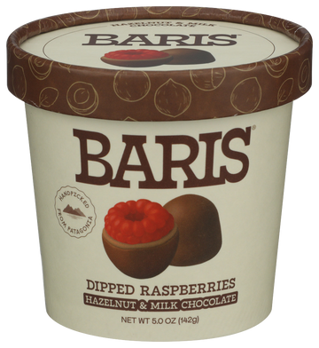Baris Hazelnut & Milk Chocolate Dipped Raspberries - 5 OZ