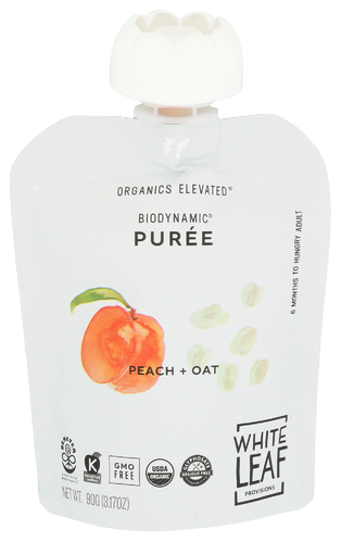 White Leaf Provision Peach & Oat Baby Food - 3.17 OZ