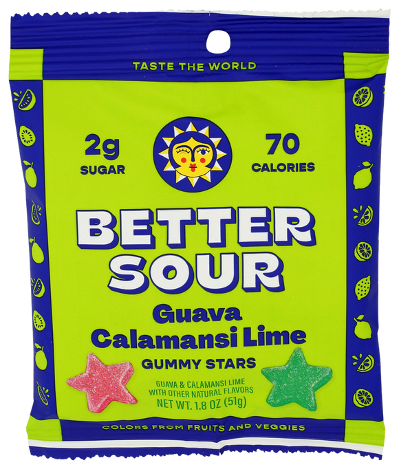 Better Sour Guava Calamansi Lime Gummy Stars - 1.8 OZ