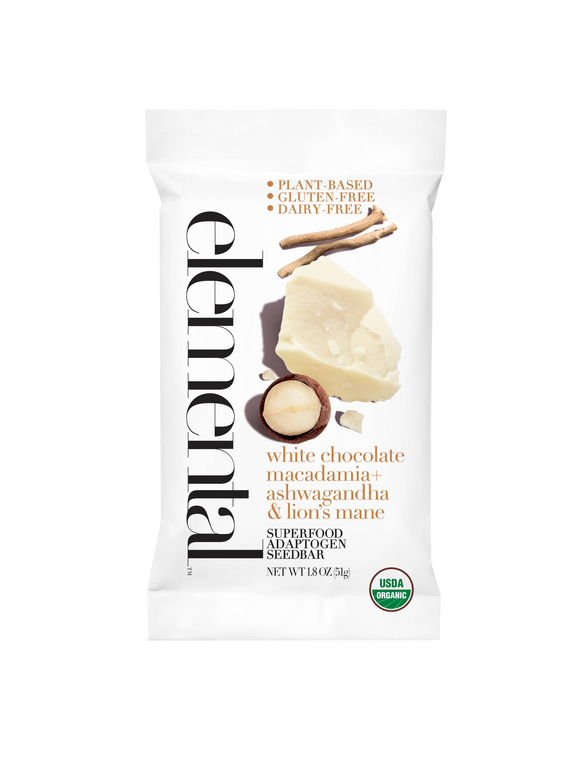 White Chocolate Macadamia + Ashwagandha & Lion's Mane Superfood Bar - 1.8 OZ