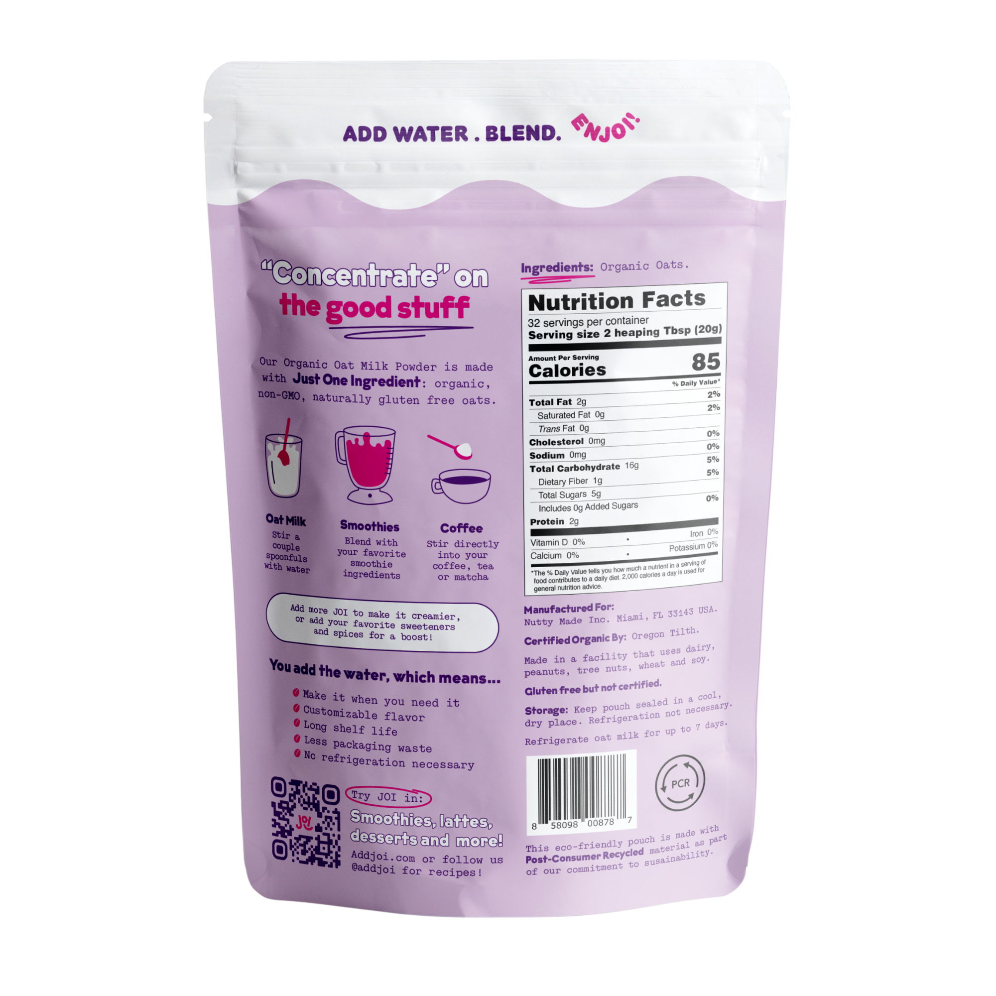 Instant Organic Oat Milk Powder - 1.42 lb