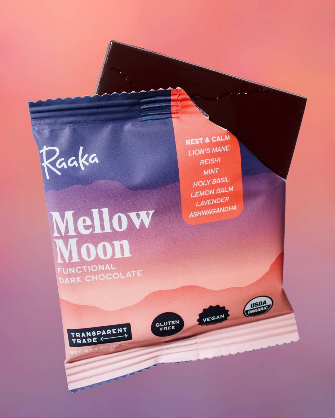 Mellow Moon Functional Dark Chocolate Bar - 1 OZ