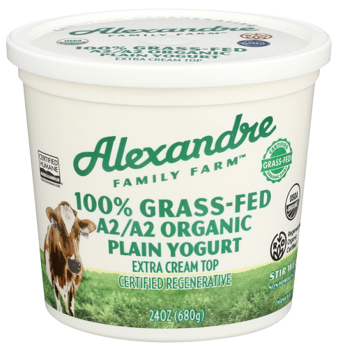Alexandre Family Farm A2/A2 Organic Plain Yogurt - 24 OZ