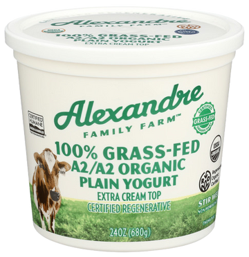 Alexandre Family Farm A2/A2 Organic Plain Yogurt - 24 OZ