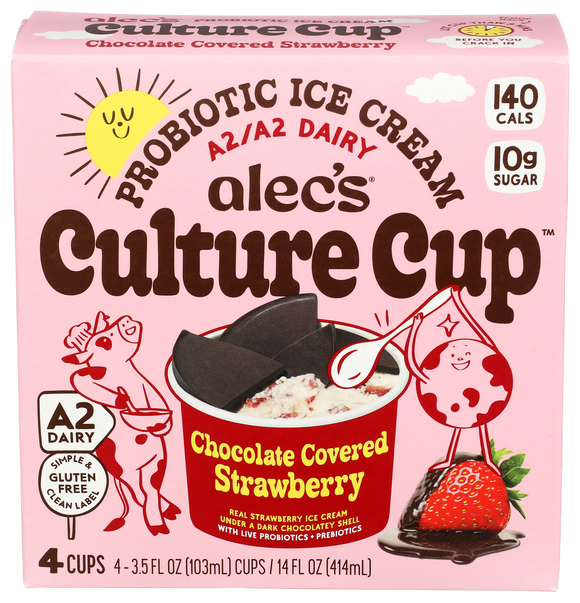Alec's Chocolate Strawberry Culture Cup - 4 PK