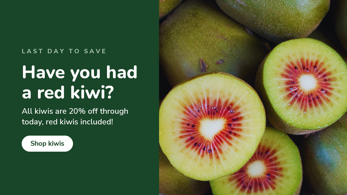 Red kiwis cut in half