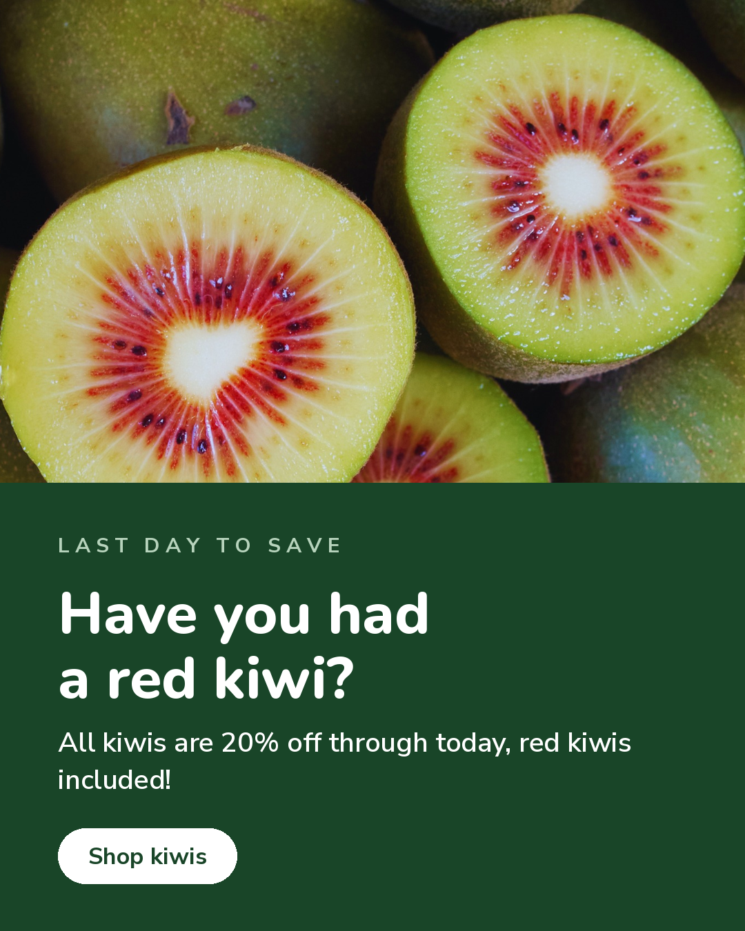 Red kiwis cut in half
