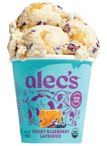 Organic Honey Blueberry Lavender Ice Cream - 14 FO
