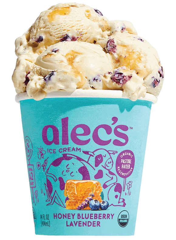 Organic Honey Blueberry Lavender Ice Cream - 14 FO