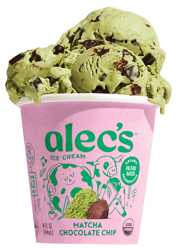 Organic Matcha Chocolate Chip Ice Cream - 14 FO