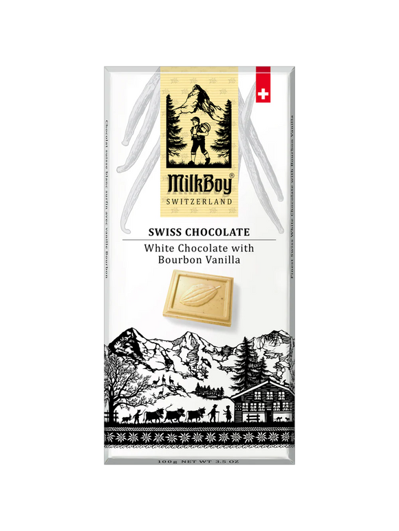 White Bourbon Vanilla Swiss Chocolate Bar - 3 OZ