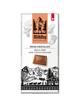 Milkboy Alpine Milk Almond Swiss Chocolate Bar - 3 OZ