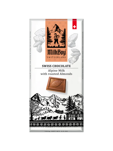 Milkboy Alpine Milk Almond Swiss Chocolate Bar - 3 OZ