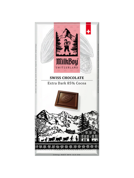 Milkboy Extra Dark 85% Cocoa Swiss Chocolate Bar - 3 OZ