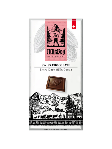Milkboy Extra Dark 85% Cocoa Swiss Chocolate Bar - 3 OZ