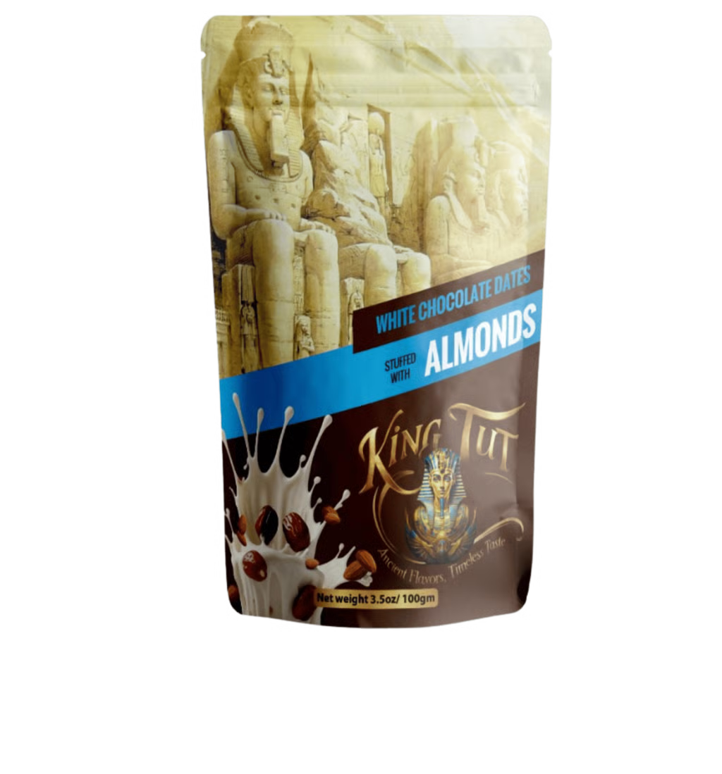 White Chocolate Dates with Almonds - 3.5 OZ